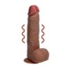 Vibrating Regular Straight Cock with Balls - 23 cm - Tan